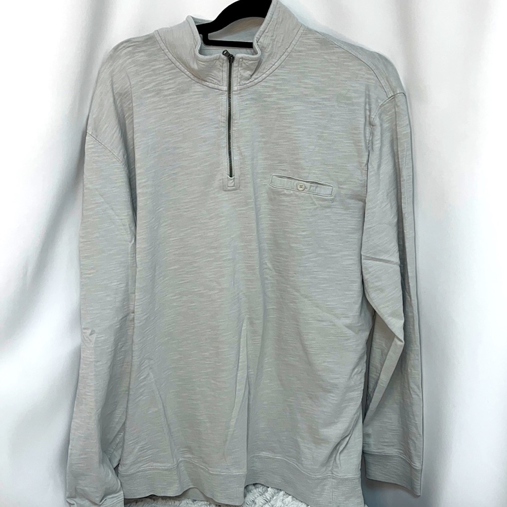 Johnnie-O 1/4 Zip Casual Grey Long Sleeve Top XXL